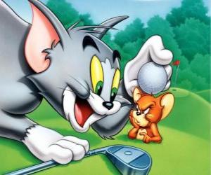 пазл Том и Джерри на гольф-поле